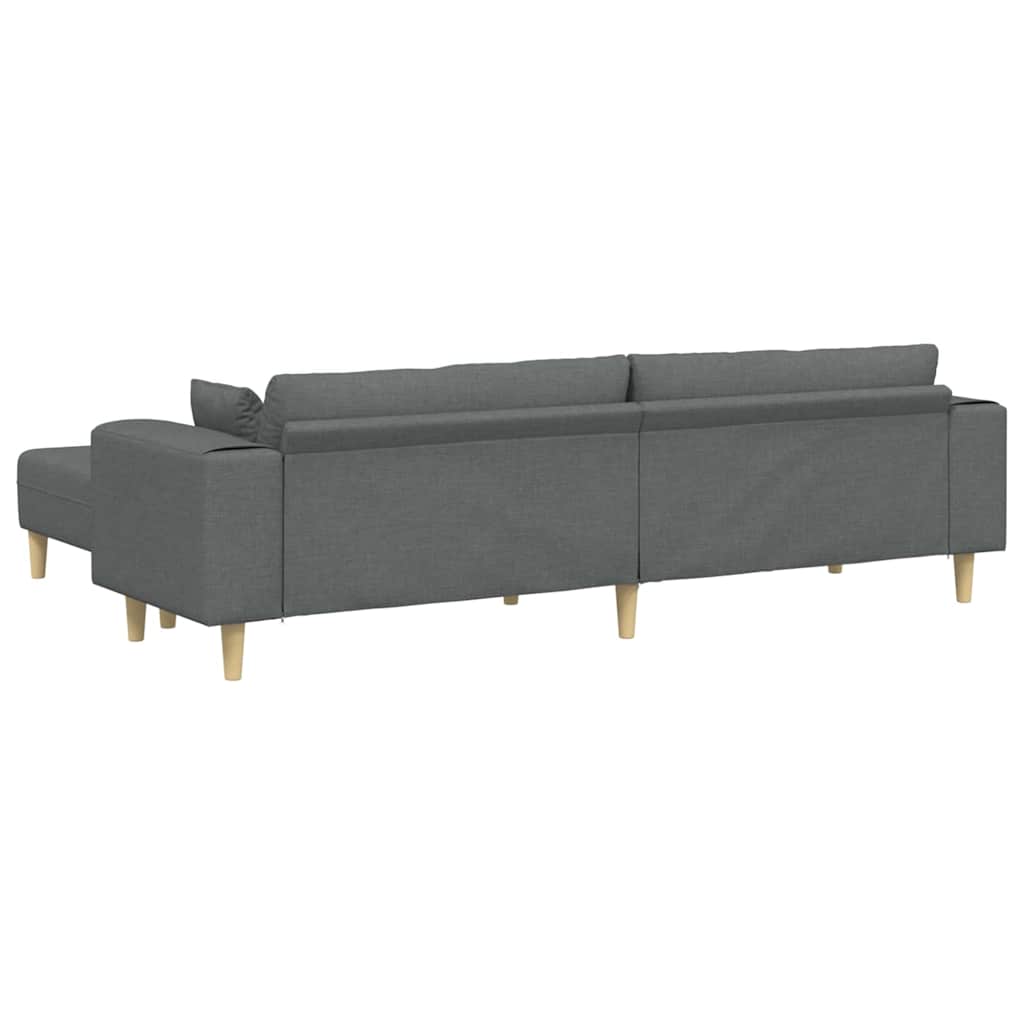 Szövet kanapé párnával 3 pcs sötétszürke 208 cm szövet