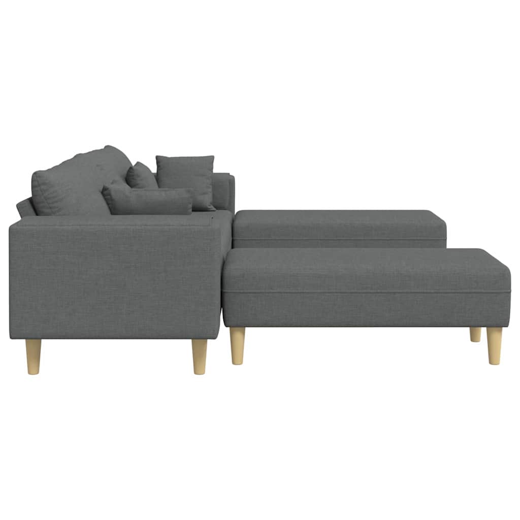 Szövet kanapé párnával 3 pcs sötétszürke 208 cm szövet