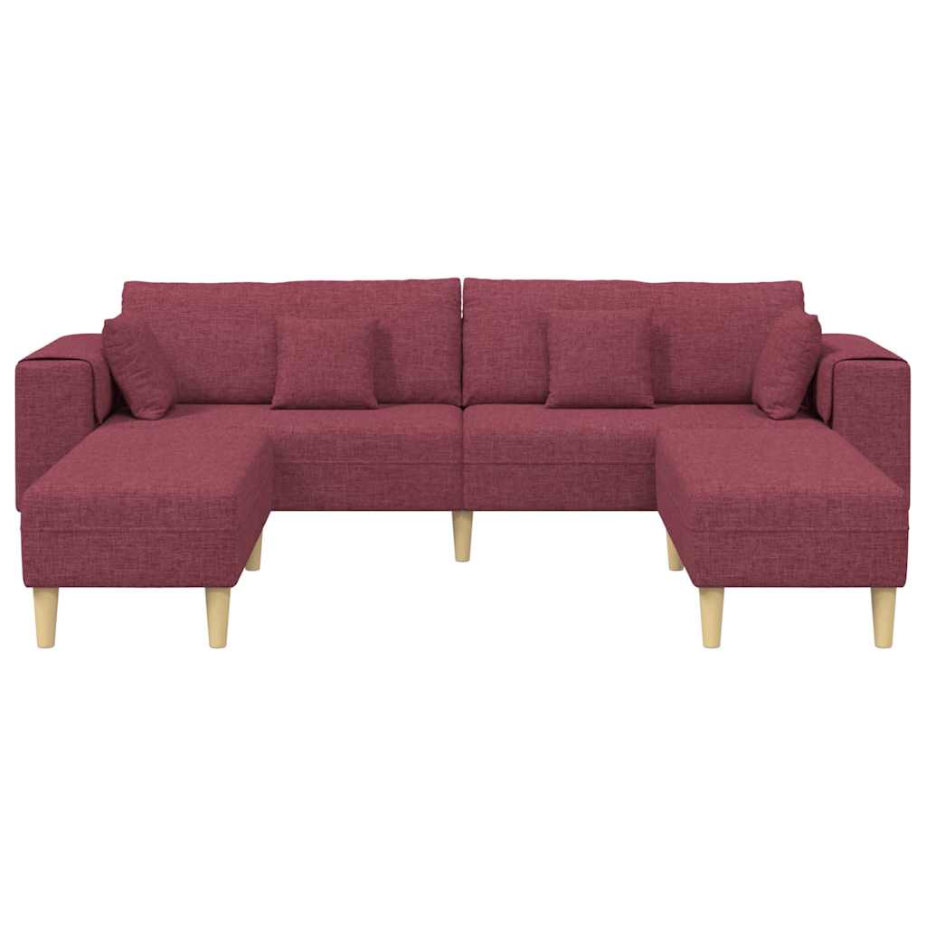 Szövet kanapé párnával 3 pcs bordó 208 cm szövet Szövet kanapé párnával 3 pcs bordó 208 cm szövet
