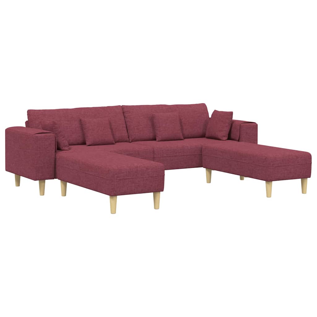 Szövet kanapé párnával 3 pcs bordó 208 cm szövet Szövet kanapé párnával 3 pcs bordó 208 cm szövet