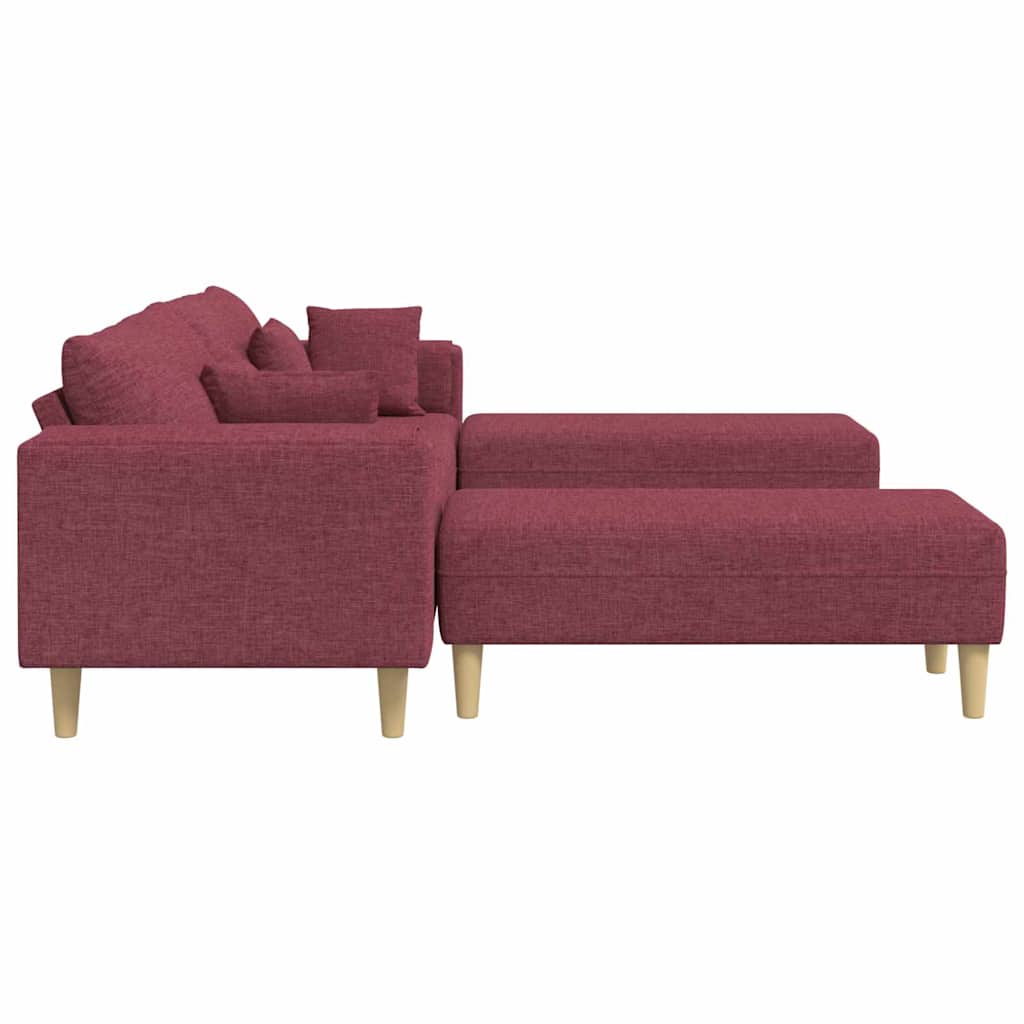 Szövet kanapé párnával 3 pcs bordó 208 cm szövet Szövet kanapé párnával 3 pcs bordó 208 cm szövet