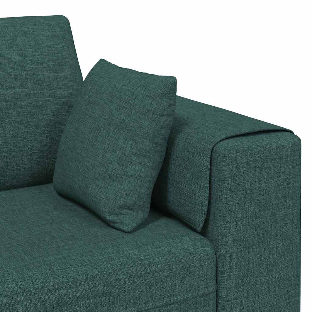 Szövet kanapé párnával 3 pcs sötétzöld 208 cm szövet