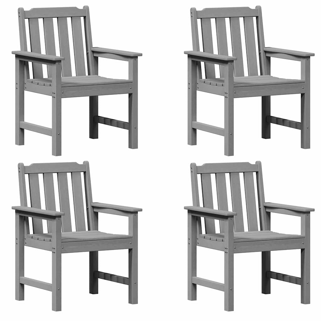 Kerti szék 4 pcs világosszürke 65.5 x 59 x 88 cm polietilén