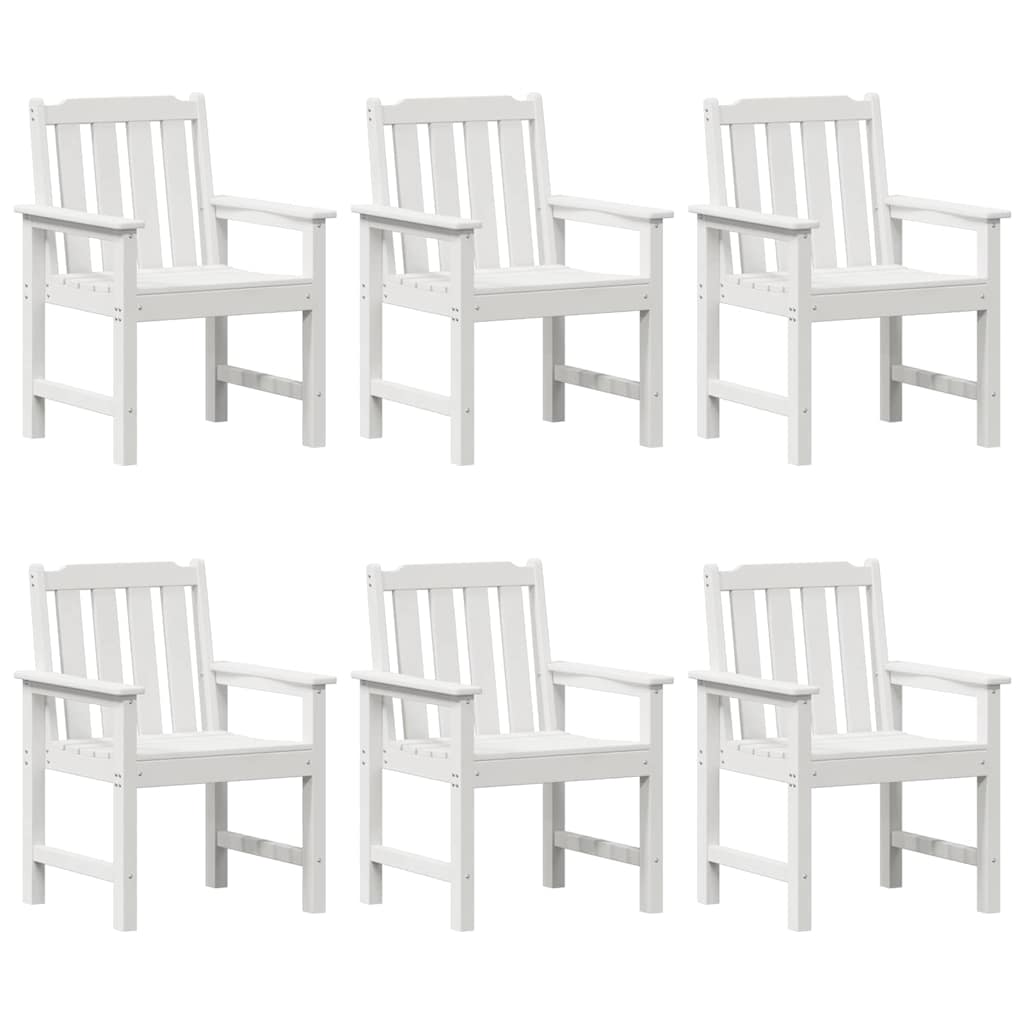 Kerti szék 6 pcs fehér 65.5 x 59 x 88 cm polietilén