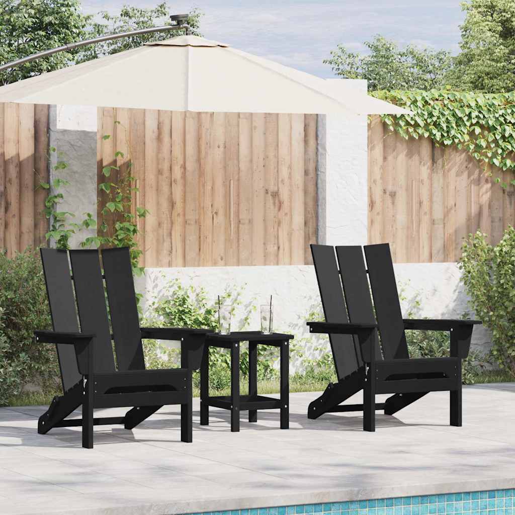 Kerti szék 2 pcs fekete 80.5 x 74.5 x 92 cm polietilén