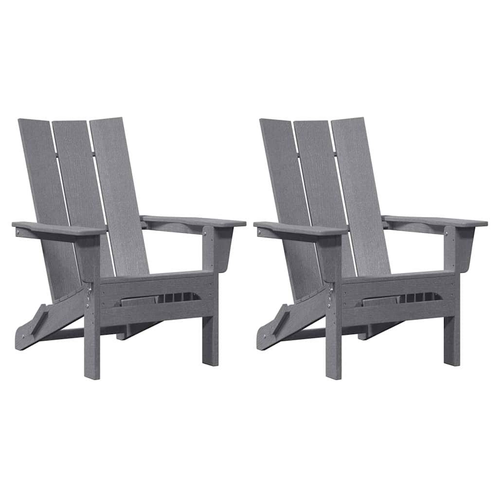 Kerti szék 2 pcs világosszürke 80.5 x 74.5 x 92 cm polietilén