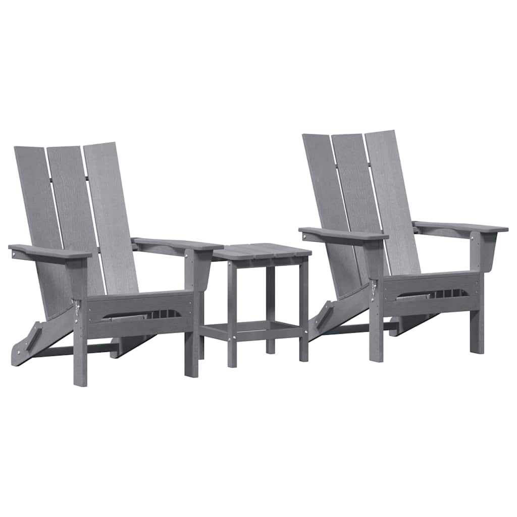 Kerti szék 3 pcs világosszürke 80.5 x 74.5 x 92 cm polietilén