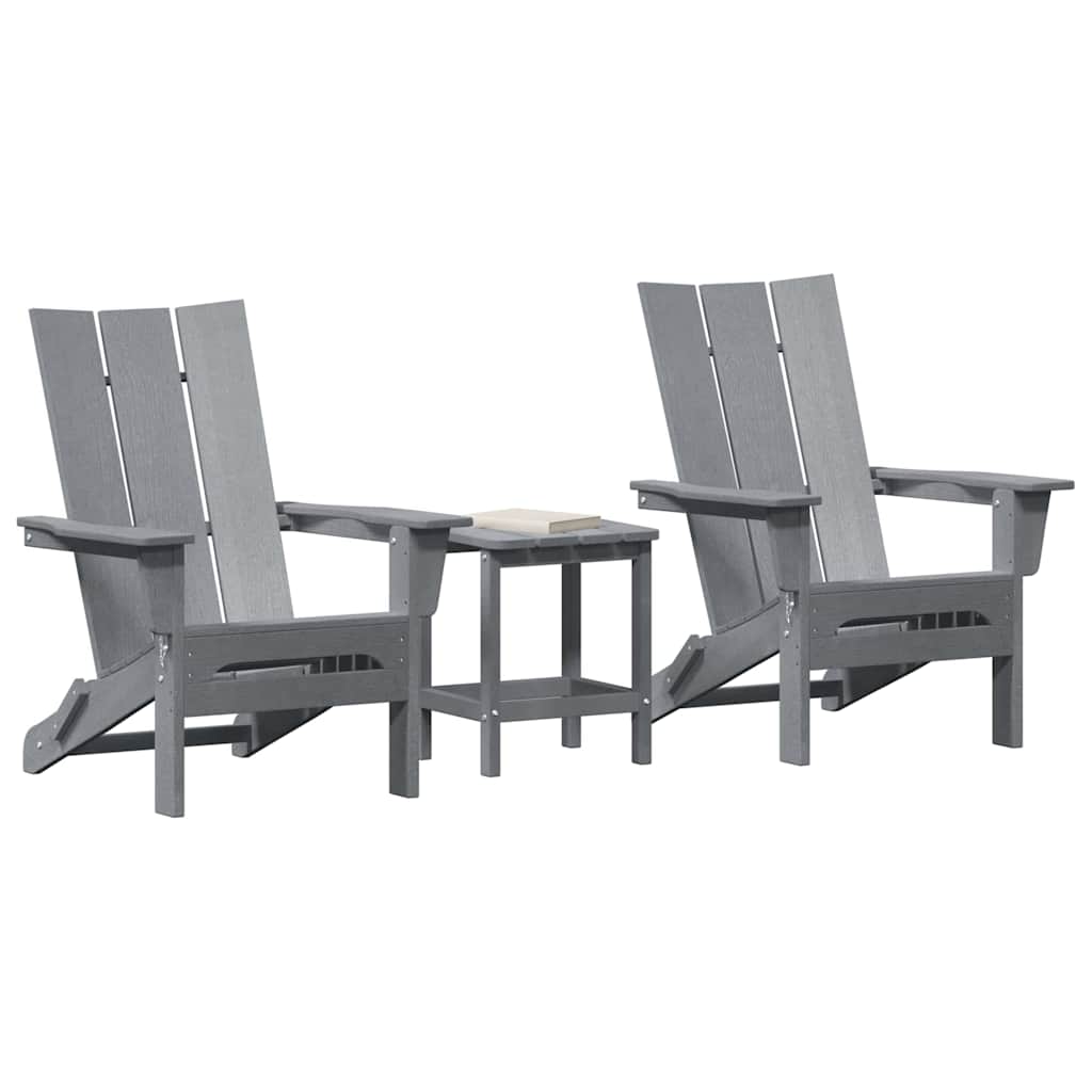 Kerti szék 3 pcs világosszürke 80.5 x 74.5 x 92 cm polietilén