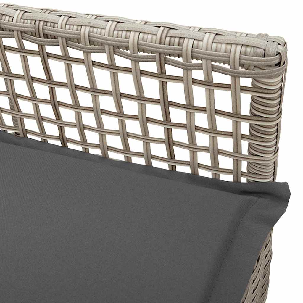 Kerti szék 2 pcs világosszürke 55 x 53 x 85 cm polirattan
