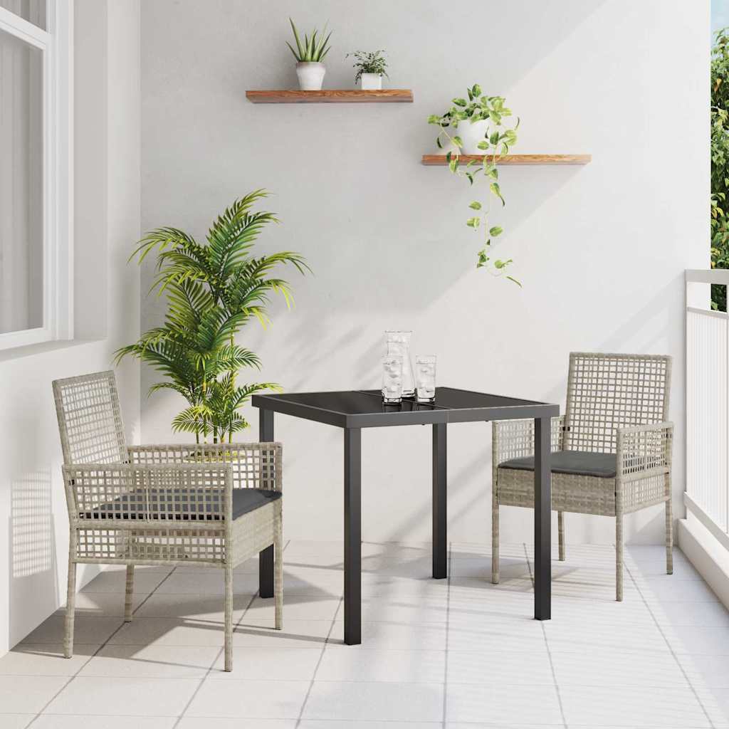 Kerti szék 2 pcs világosszürke 55 x 53 x 85 cm polirattan