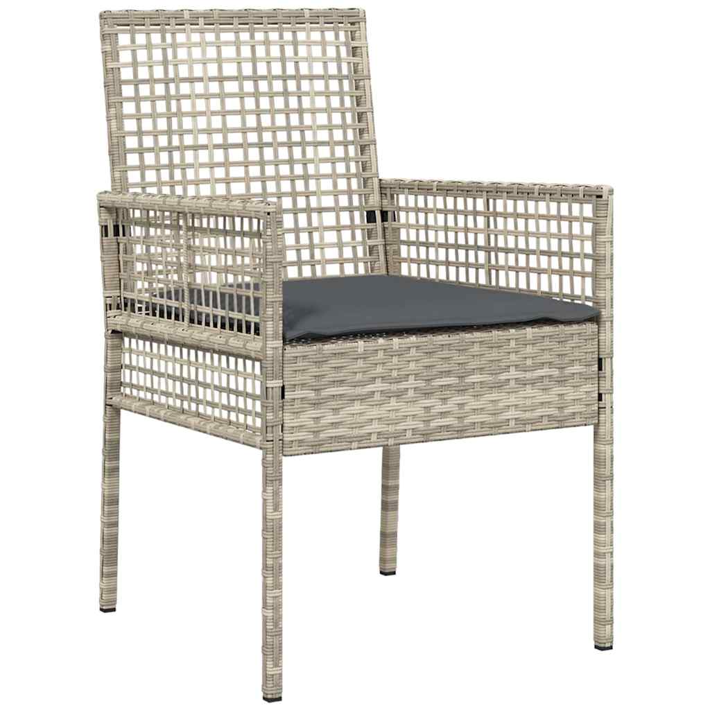 Kerti szék 2 pcs világosszürke 55 x 53 x 85 cm polirattan