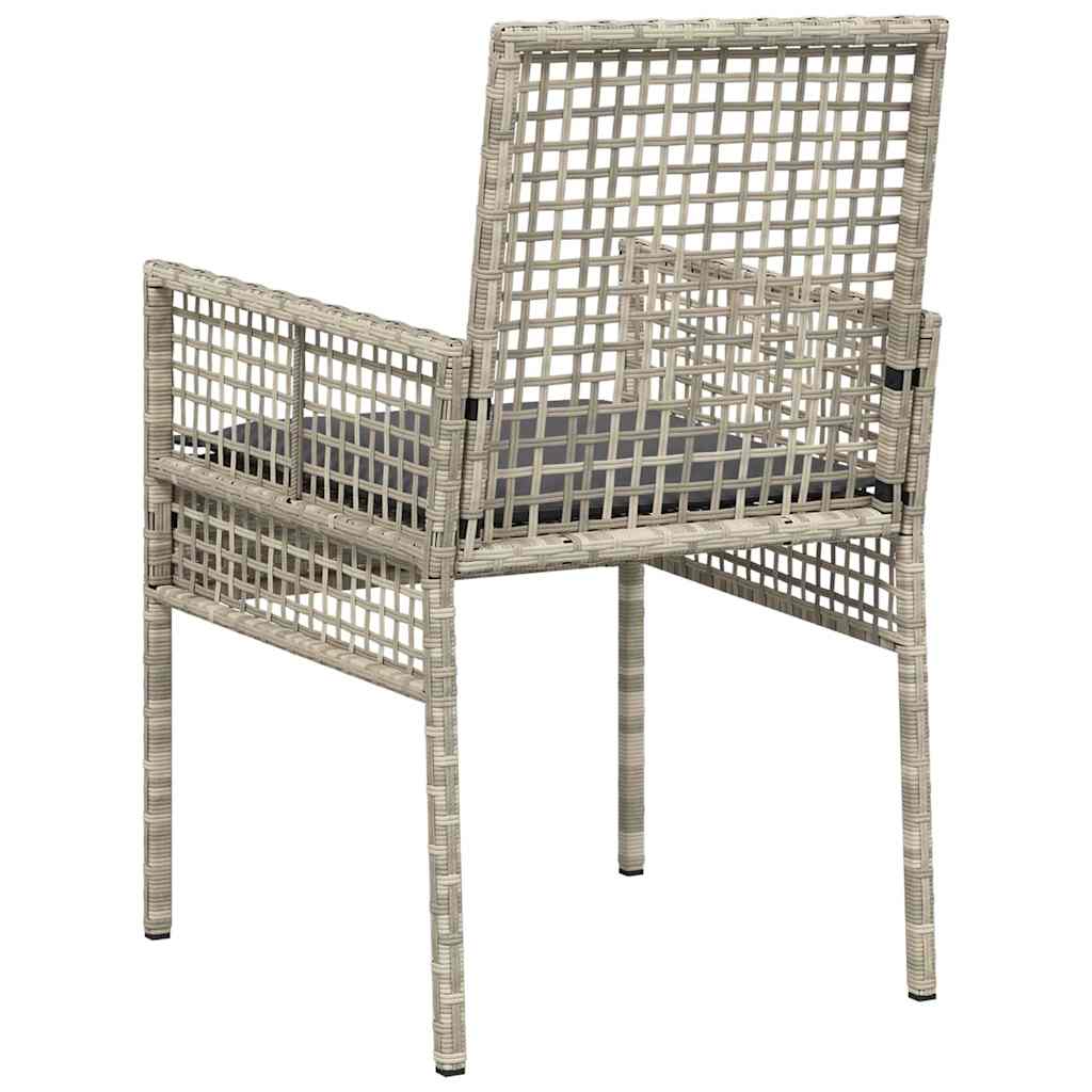 Kerti szék 2 pcs világosszürke 55 x 53 x 85 cm polirattan