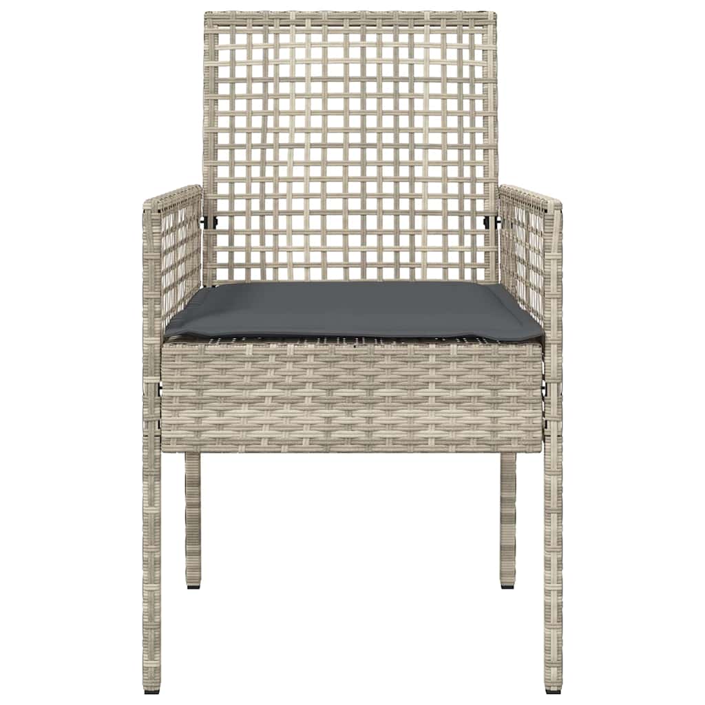 Kerti szék 2 pcs világosszürke 55 x 53 x 85 cm polirattan