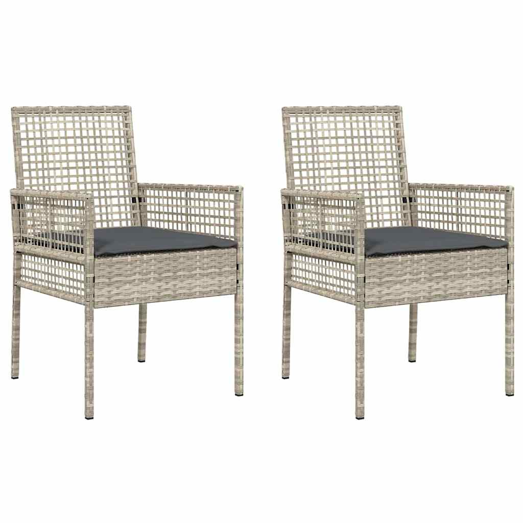 Kerti szék 2 pcs világosszürke 55 x 53 x 85 cm polirattan