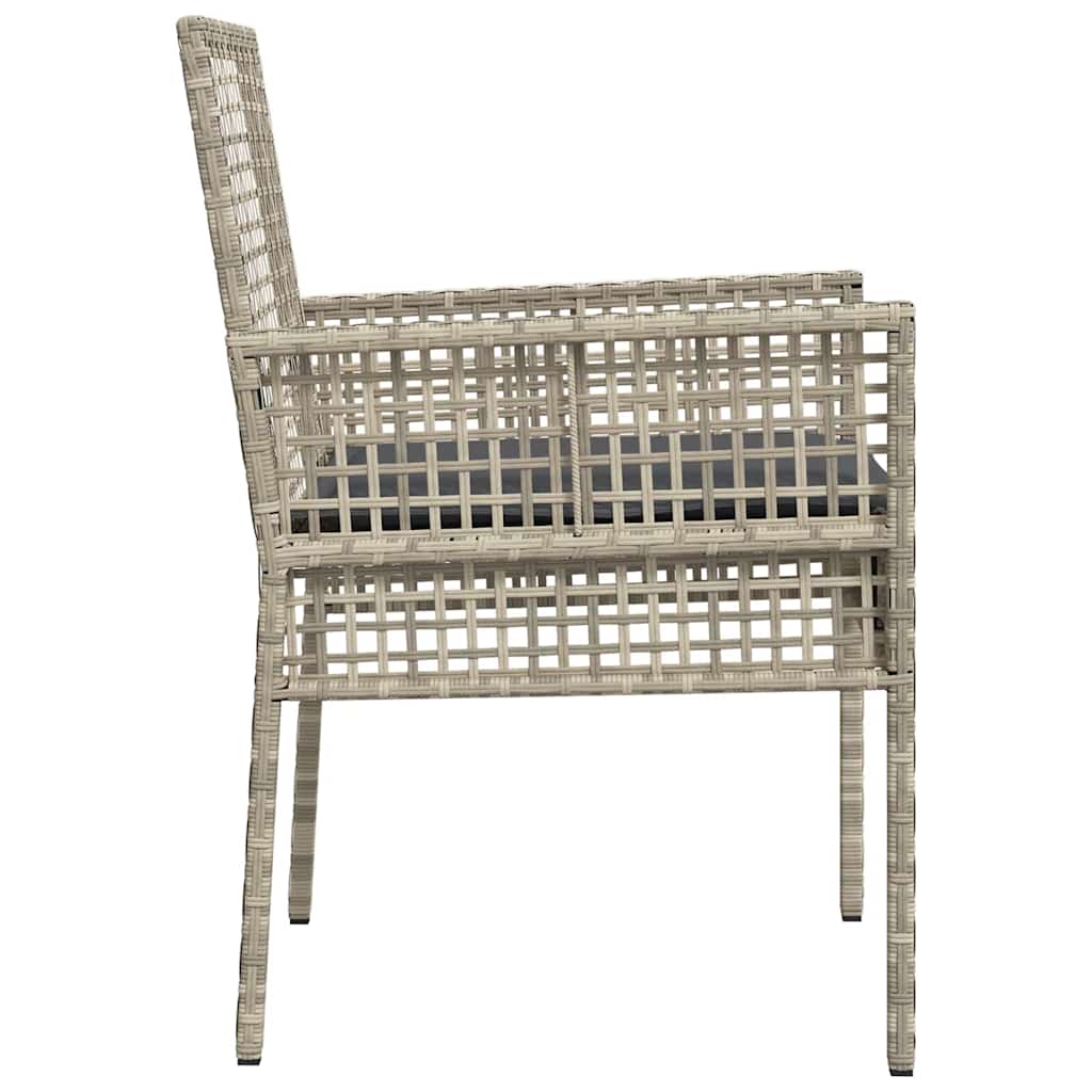 Kerti szék 2 pcs világosszürke 55 x 53 x 85 cm polirattan