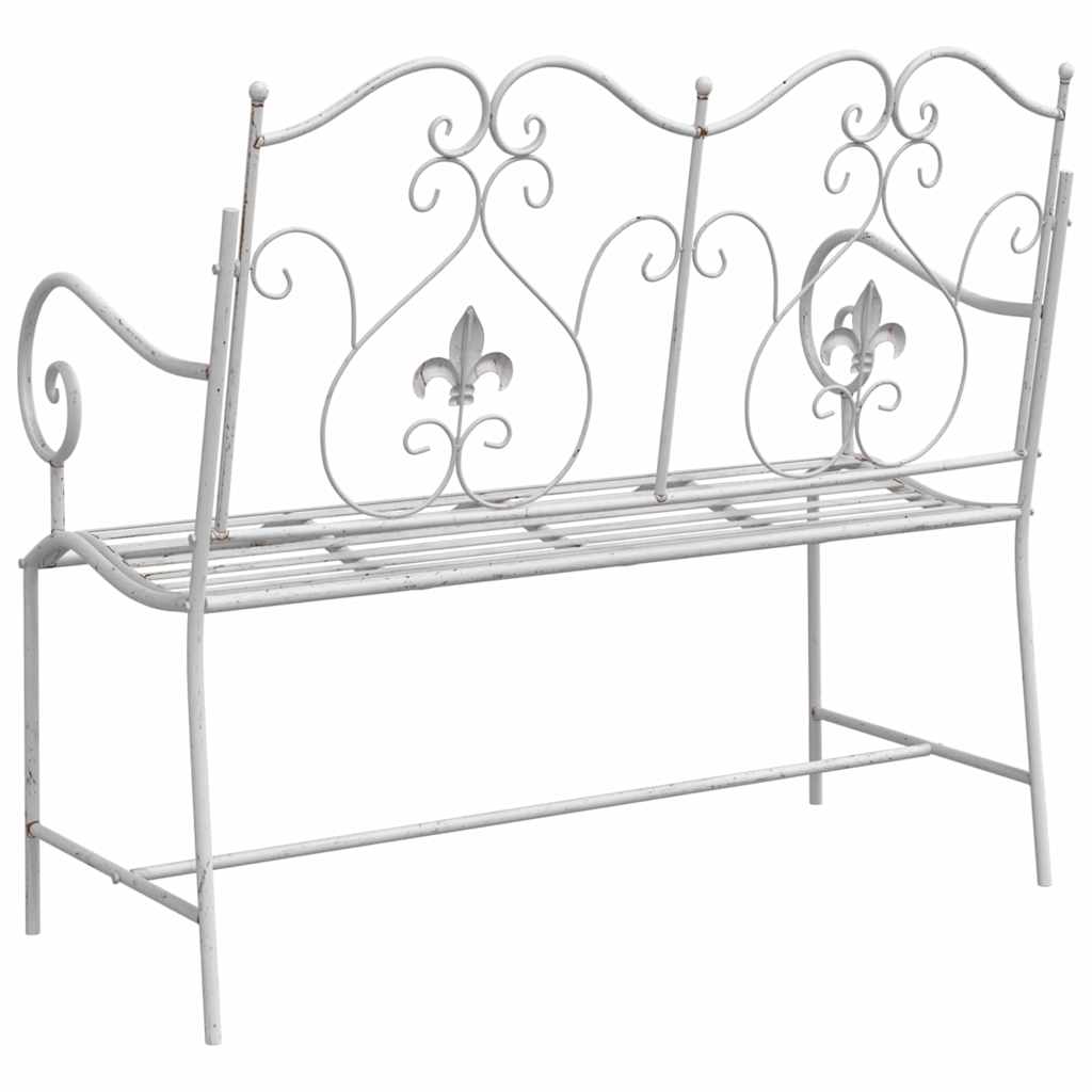 Kerti pad antik fehér 104 x 54 x 93 cm acél