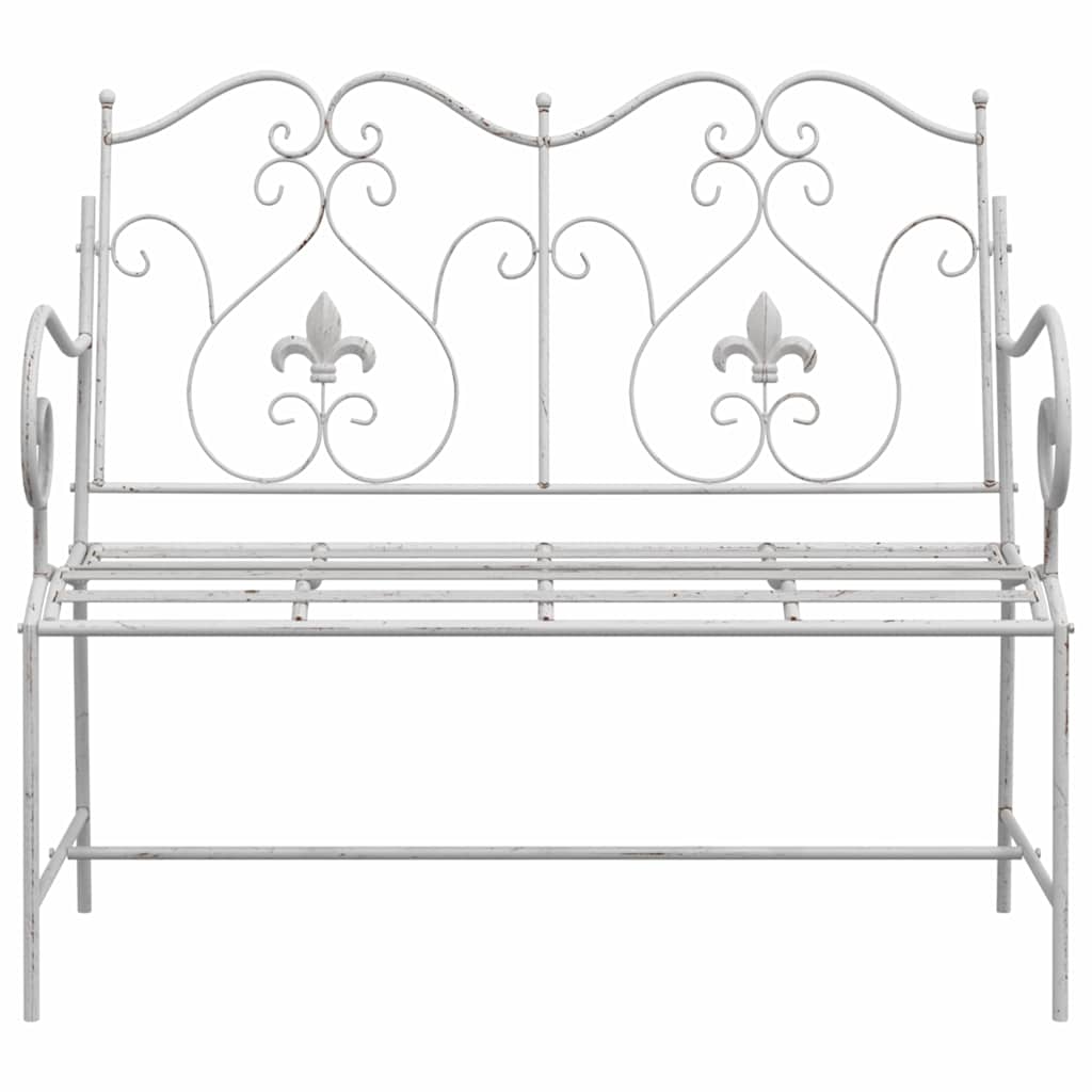 Kerti pad antik fehér 104 x 54 x 93 cm acél