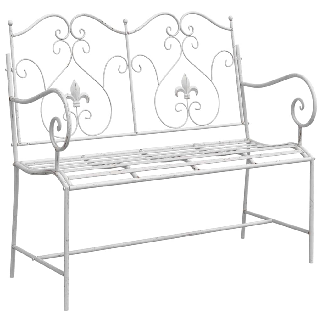 Kerti pad antik fehér 104 x 54 x 93 cm acél