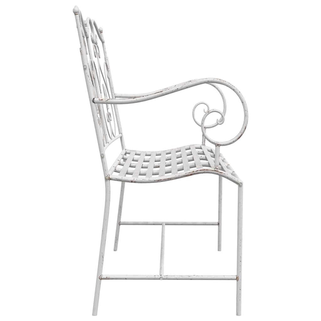 Kerti pad antik fehér 104 x 54 x 93 cm acél