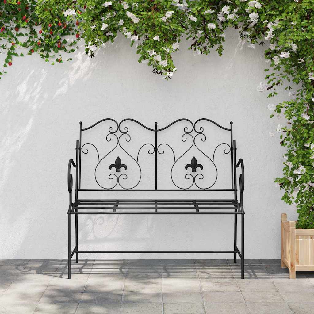 Kerti pad fekete 104 x 54 x 93 cm acél