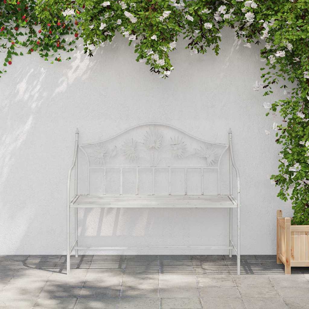 Kerti pad antik fehér 104 x 52,5 x 89 cm acél