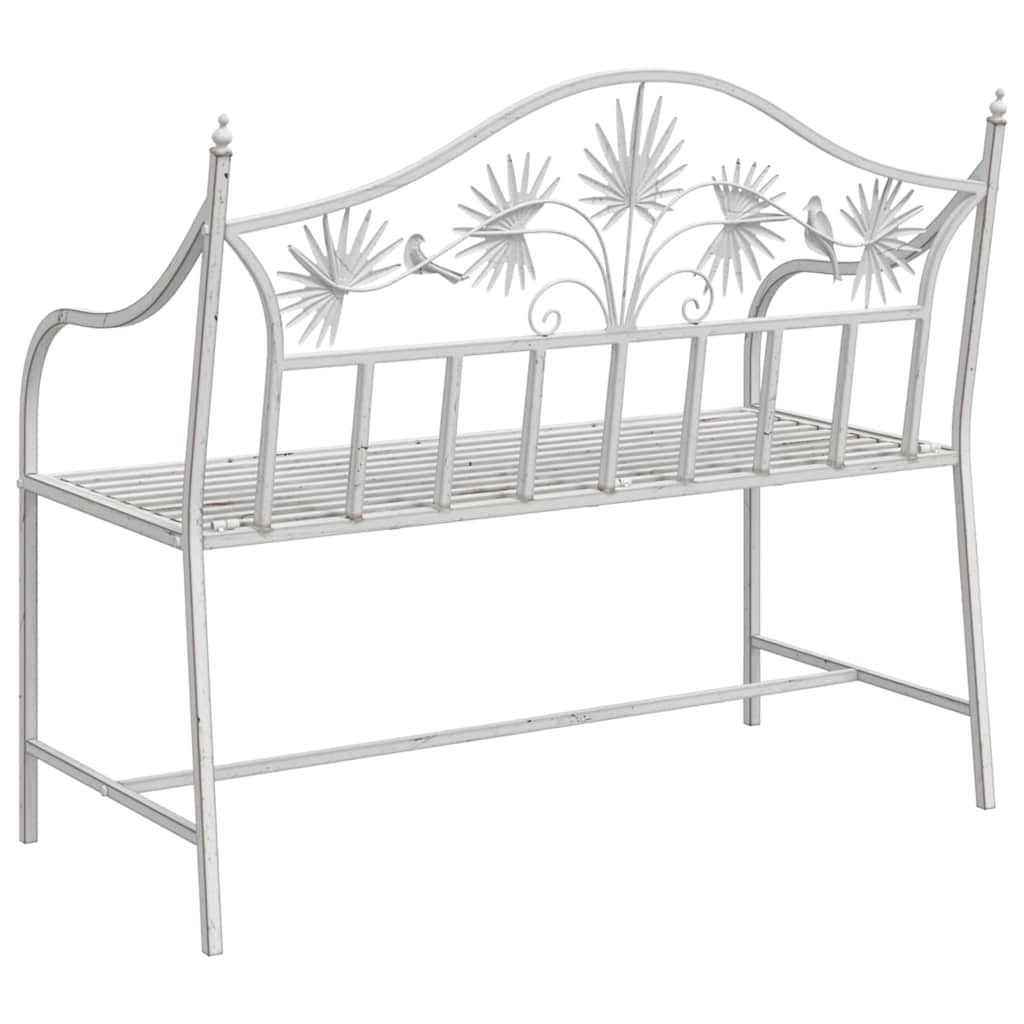 Kerti pad antik fehér 104 x 52,5 x 89 cm acél