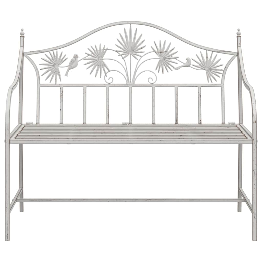 Kerti pad antik fehér 104 x 52,5 x 89 cm acél