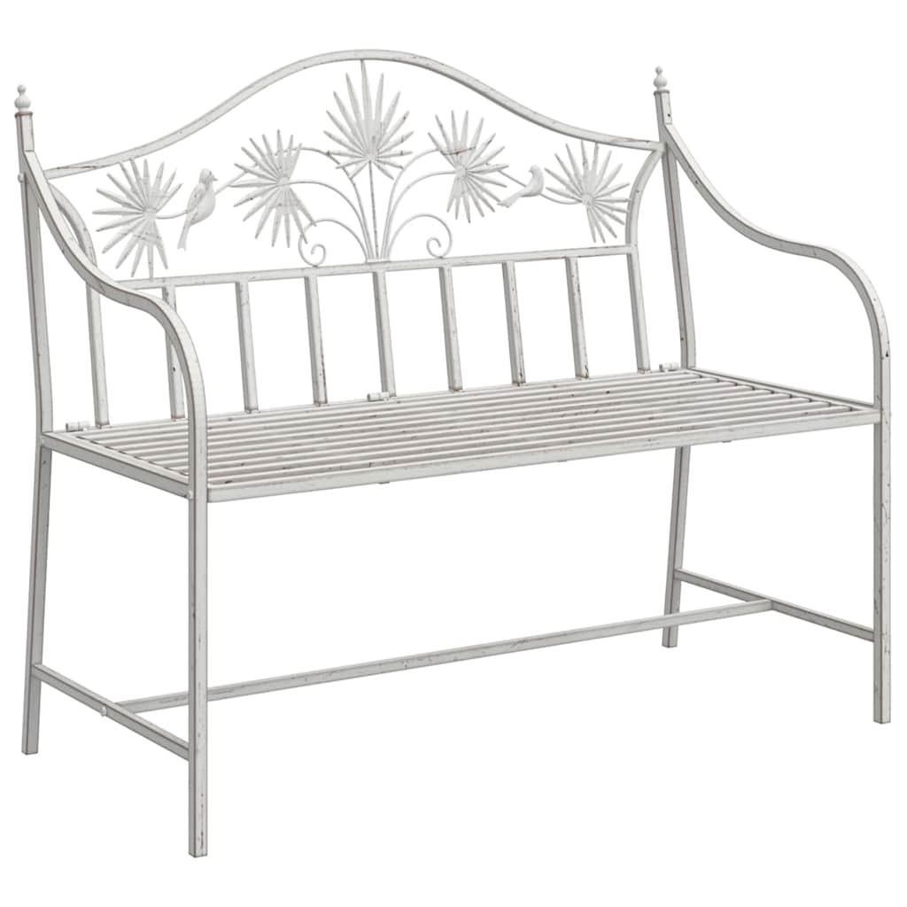 Kerti pad antik fehér 104 x 52,5 x 89 cm acél