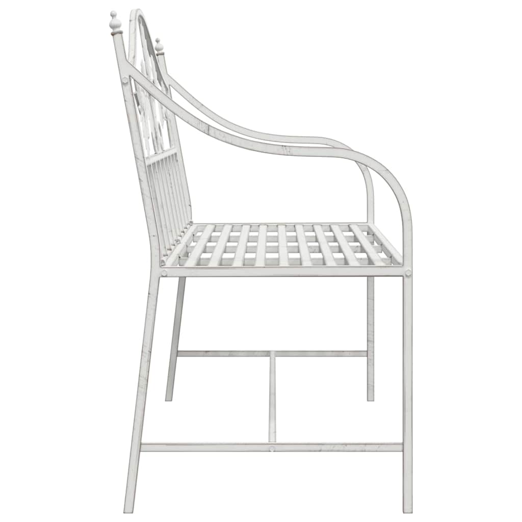 Kerti pad antik fehér 104 x 52,5 x 89 cm acél