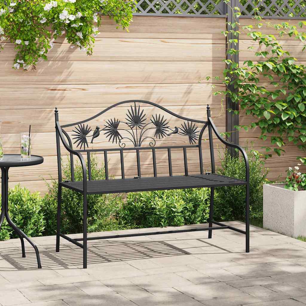 Kerti pad fekete 104 x 52,5 x 89 cm acél