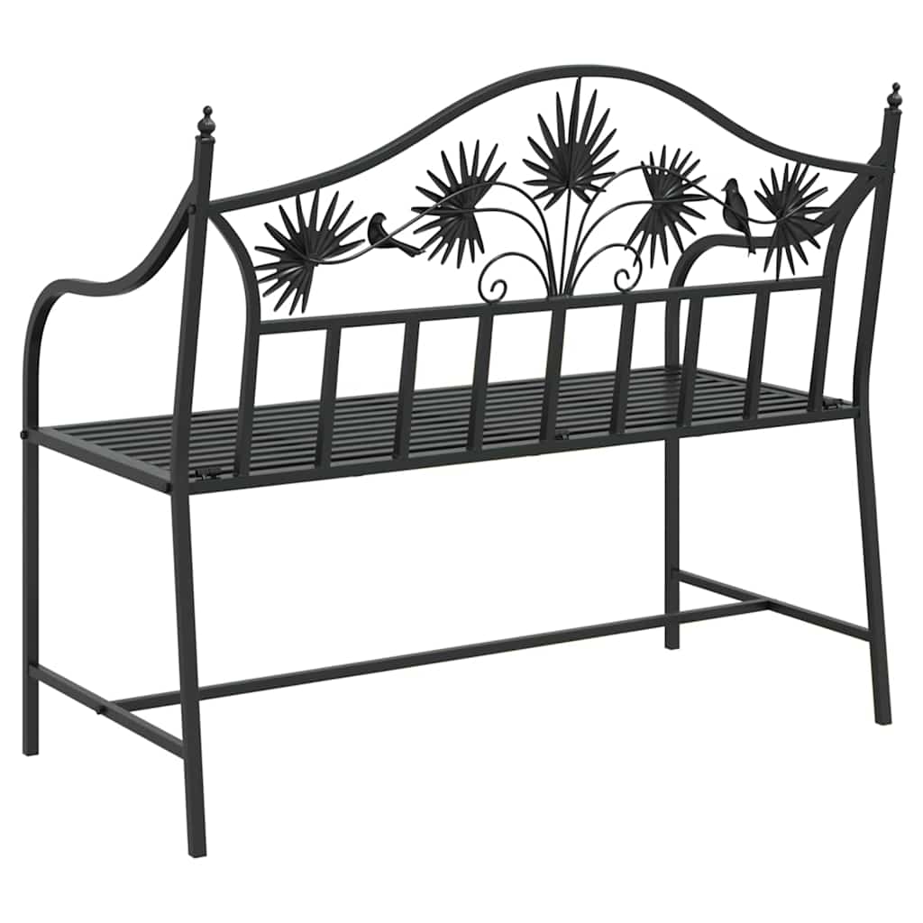 Kerti pad fekete 104 x 52,5 x 89 cm acél
