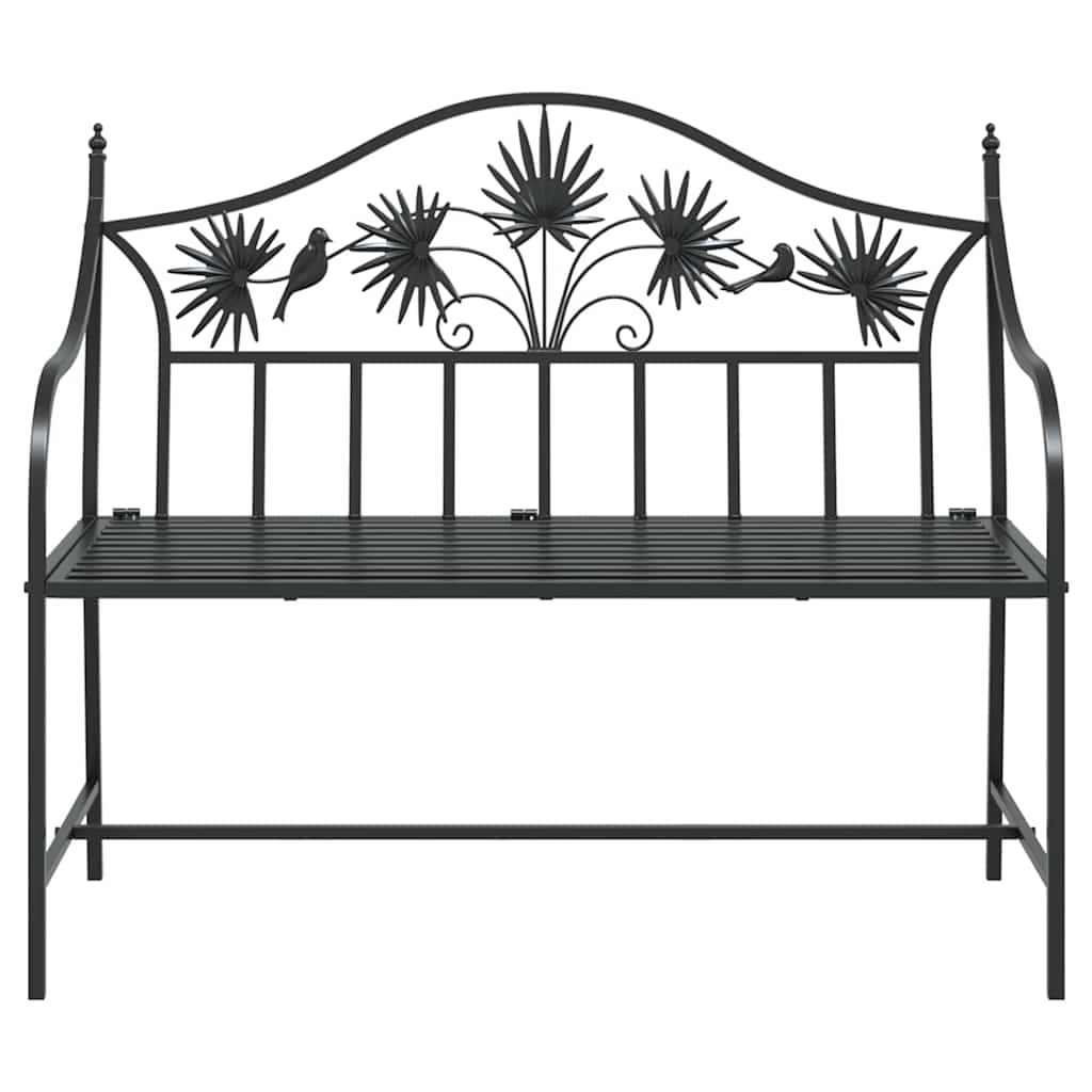 Kerti pad fekete 104 x 52,5 x 89 cm acél