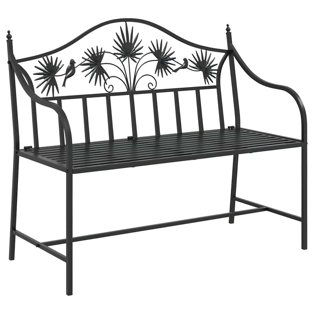 Kerti pad fekete 104 x 52,5 x 89 cm acél