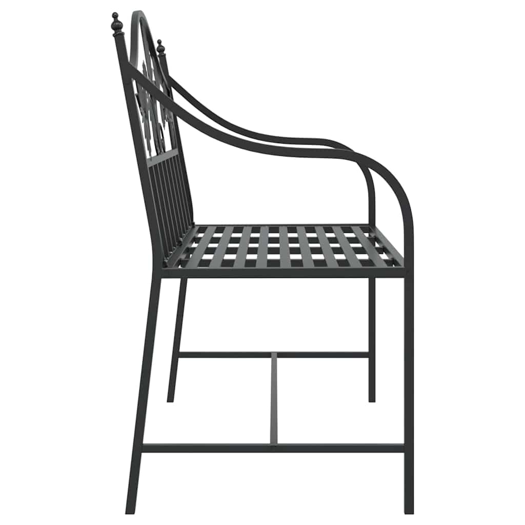 Kerti pad fekete 104 x 52,5 x 89 cm acél