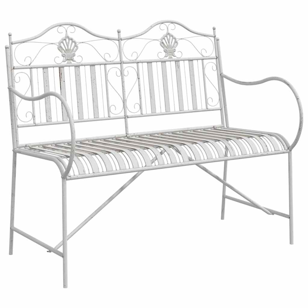 Kerti pad antik fehér 103,5 x 59 x 89 cm acél