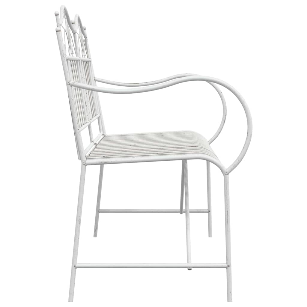 Kerti pad antik fehér 103,5 x 59 x 89 cm acél