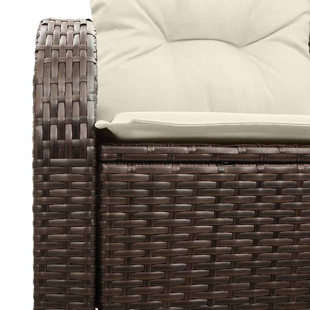 Kerti kanapé párnával barna 124 x 62 x 69 cm polirattan