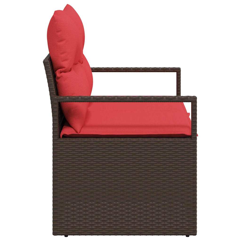 Kerti kanapé párnával 120 x 62 x 69 cm polirattan