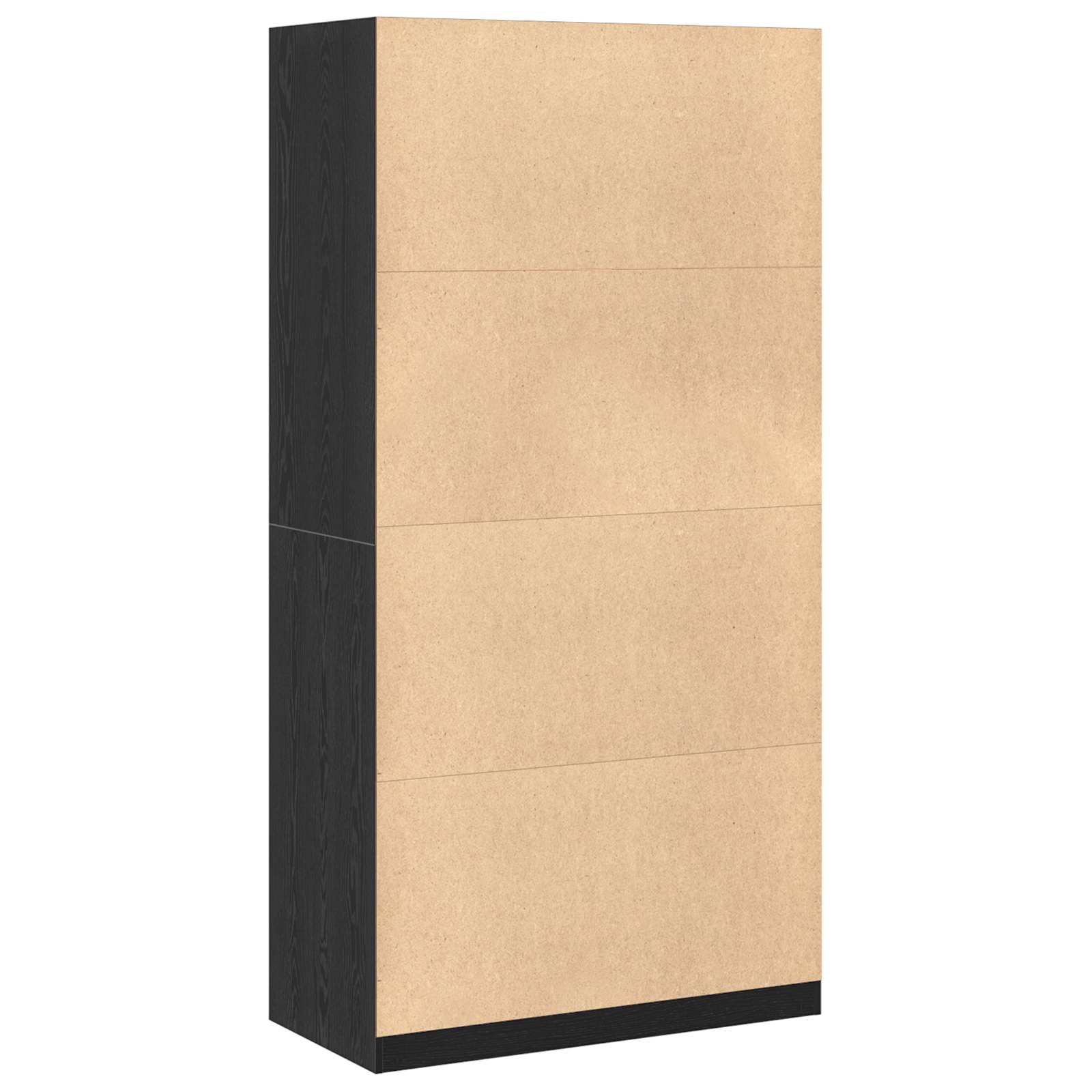 Ruhásszekrény polcokkal fekete tölgy 100 x 50 x 200 cm faanyag