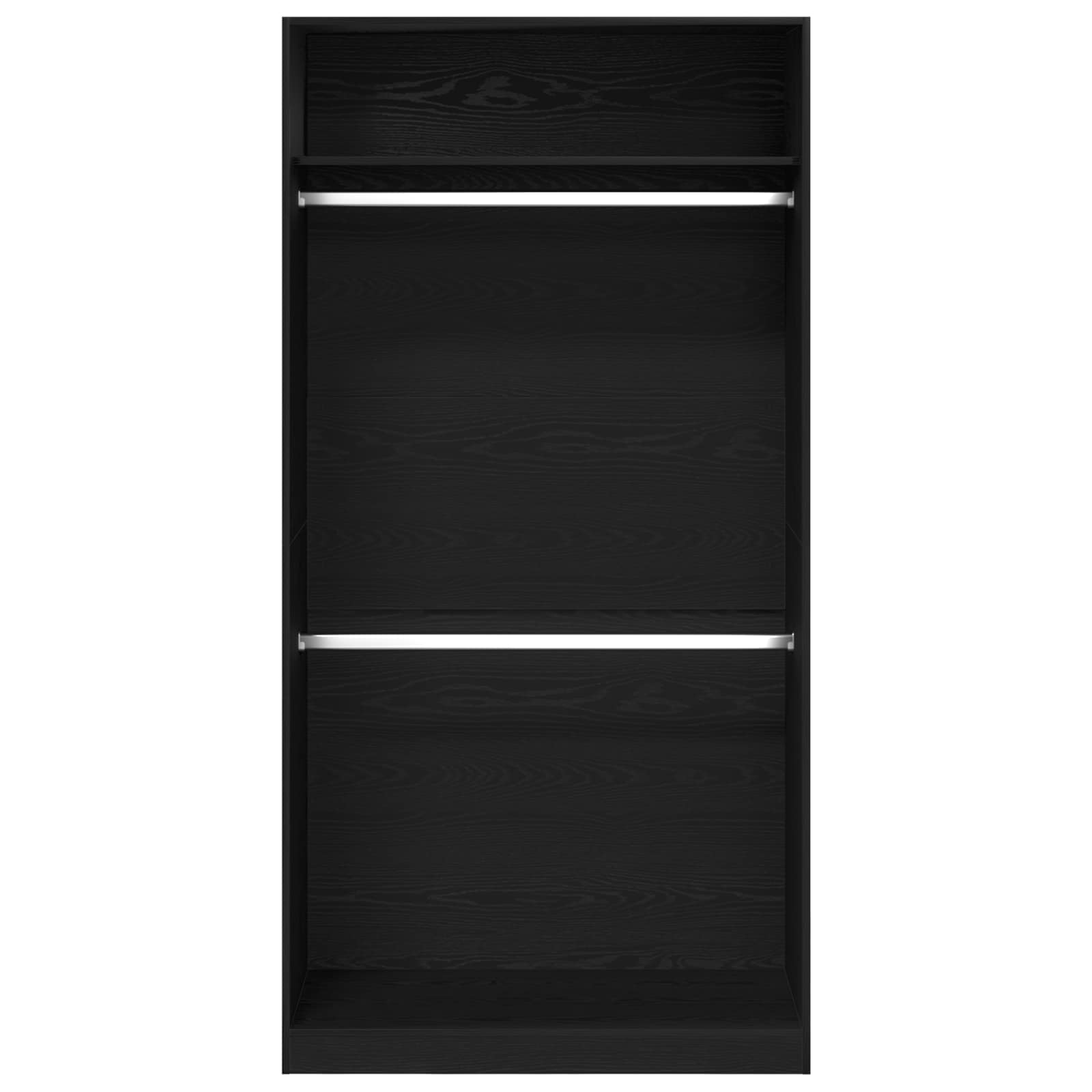 Ruhásszekrény polcokkal fekete tölgy 100 x 50 x 200 cm faanyag
