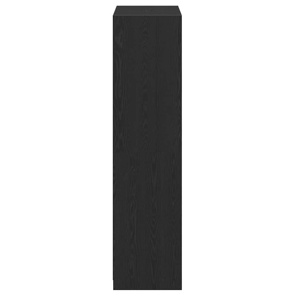 Ruhásszekrény polcokkal fekete tölgy 80 x 50 x 200 cm faanyag