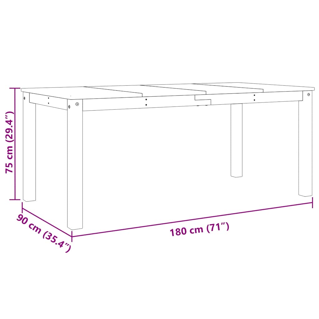 Panama 3 részes tömör fenyőfa étkezőgarnitúra