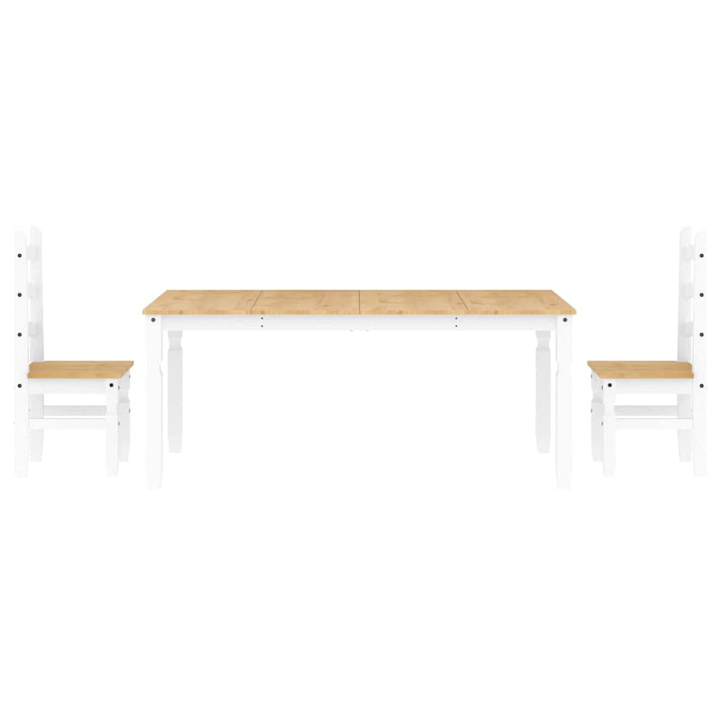 Panama 3 részes fehér tömör fenyőfa étkezőgarnitúra