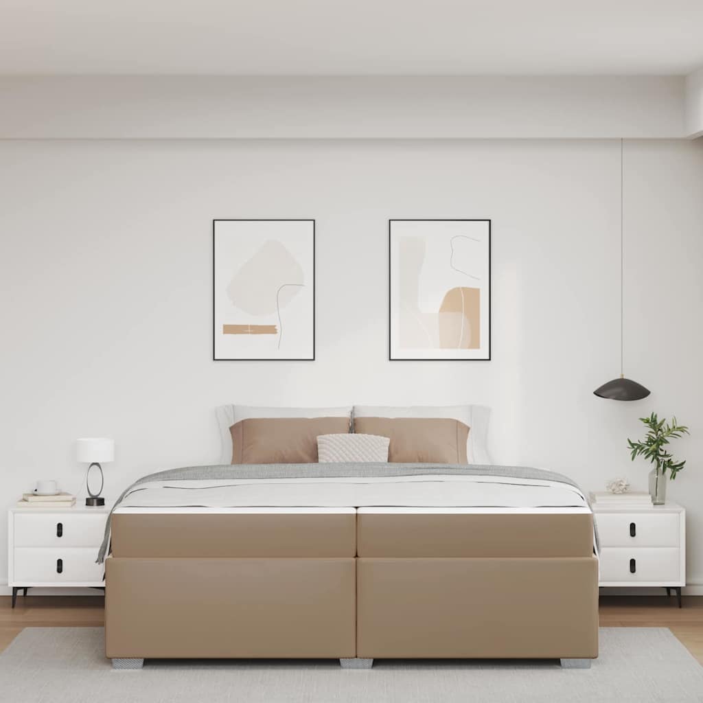 Ágykeret cappuccino 200 x 200 cm műbőr Ágykeret cappuccino 200 x 200 cm műbőr