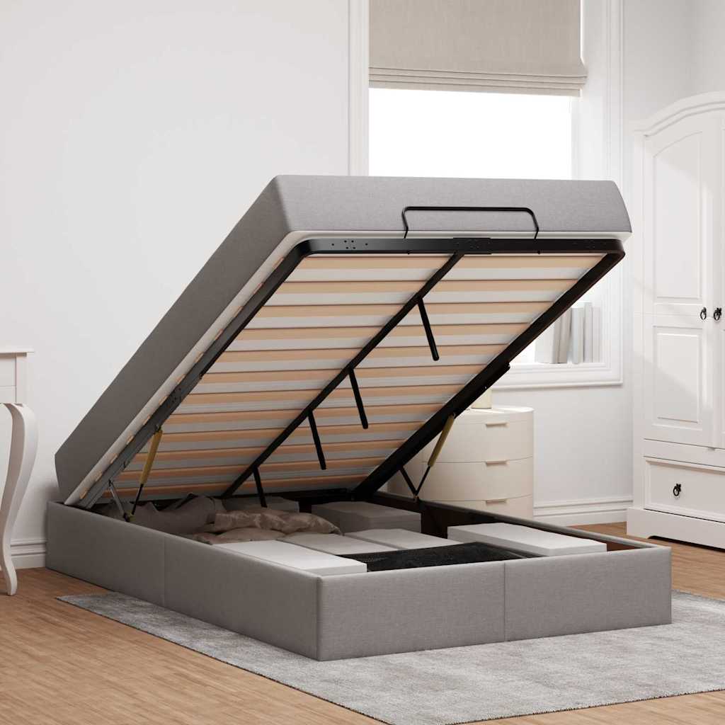 Ágykeret matracmal tópszínű 120 x 200 cm szövet