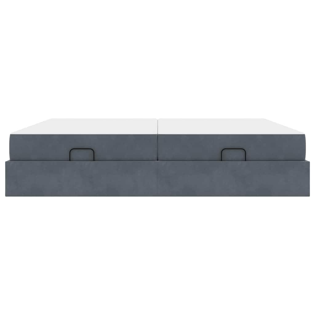 Ágykeret egyéb sötétszürke 200 x 200 cm bársony