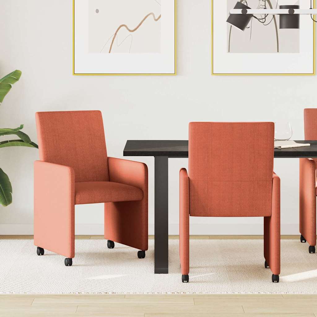 Étkező székek 2 pcs piros narancs 57 x 66 x 94 cm bársony anyag