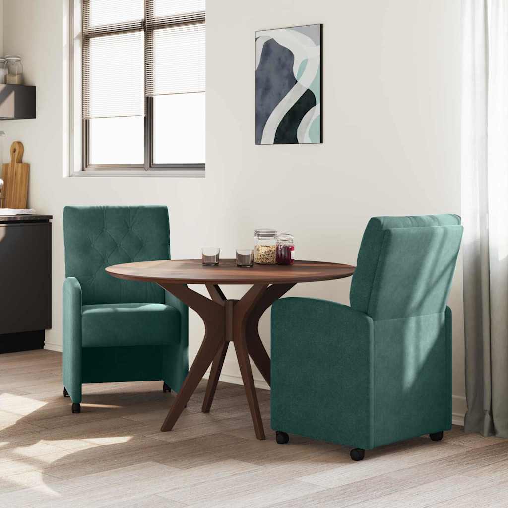 Étkező székek 2 pcs sötétzöld 58 x 67 x 97 cm bársony