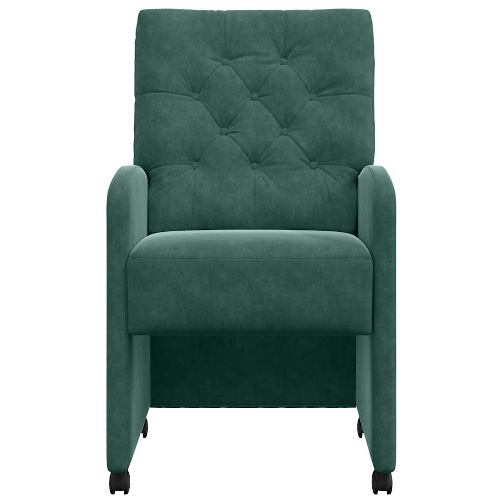 Étkező székek 2 pcs sötétzöld 58 x 67 x 97 cm bársony