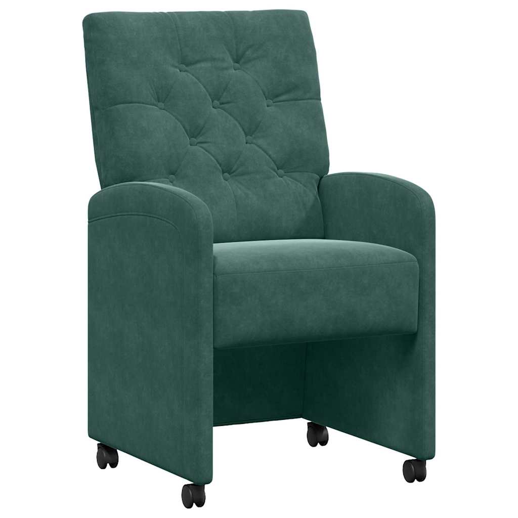 Étkező székek 2 pcs sötétzöld 58 x 67 x 97 cm bársony